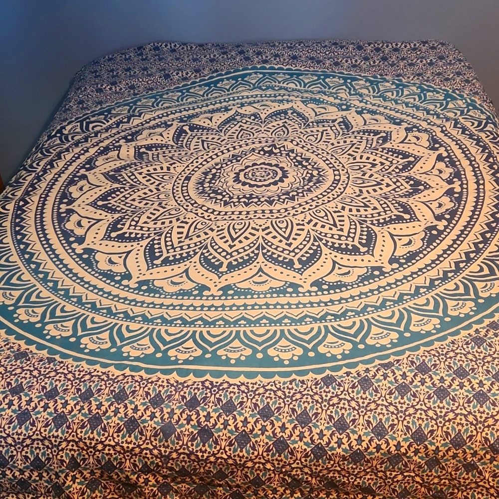 Shades of blue tapestry